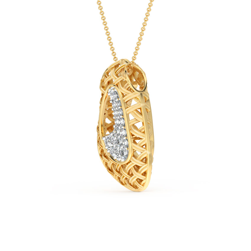 Asymmetric Twill Diamond Pendant