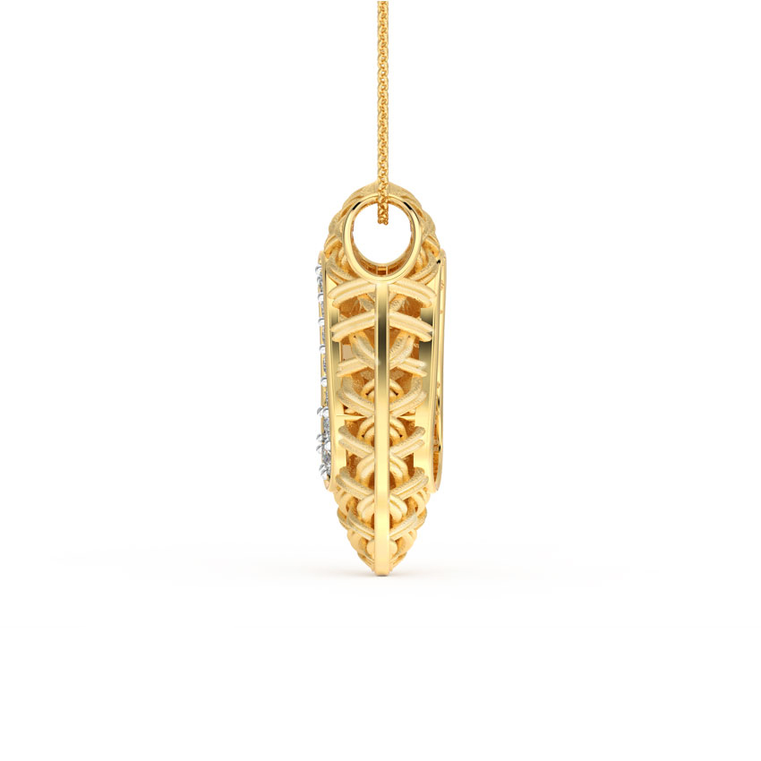 Asymmetric Twill Diamond Pendant