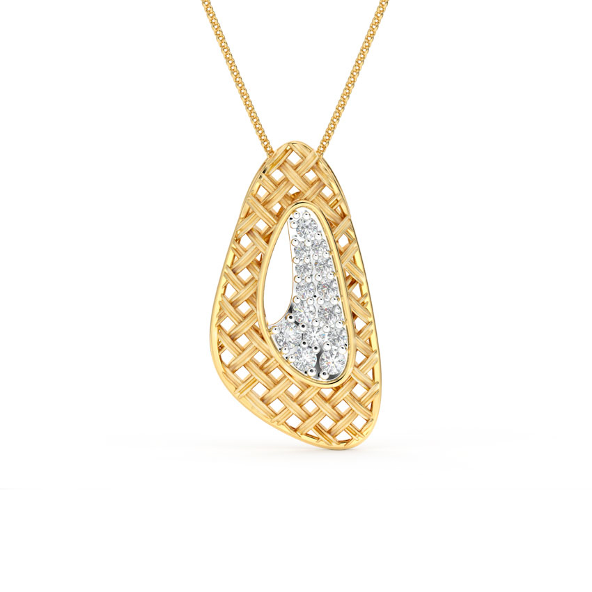Asymmetric Twill Diamond Pendant