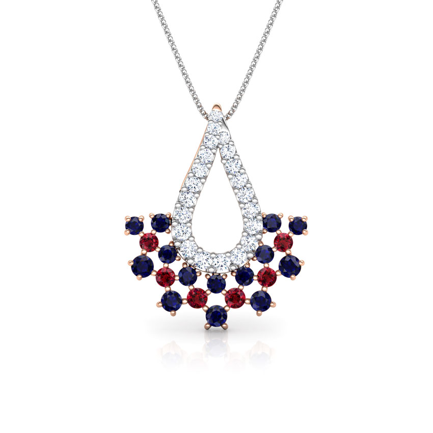 Diamond,Gemstone Pendants 18 Karat Rose Gold Veda Vibrant Gemstone Pendant
