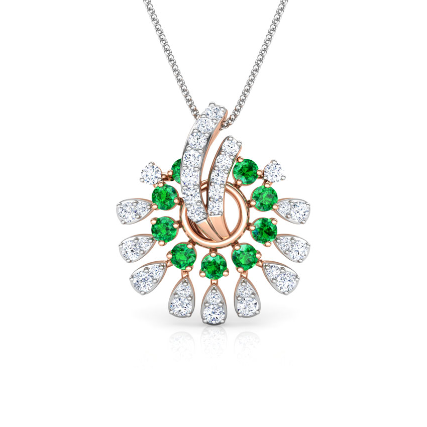 Diamond,Gemstone Pendants 18 Karat Rose Gold Mahika Vibrant Gemstone Pendant