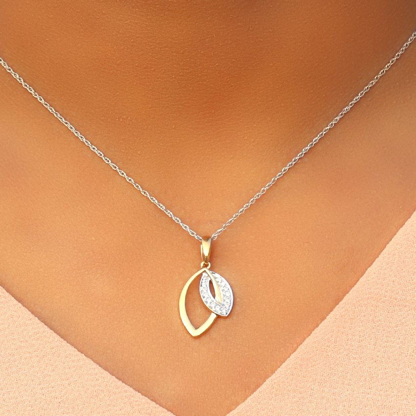 Duo Petals Diamond Pendant