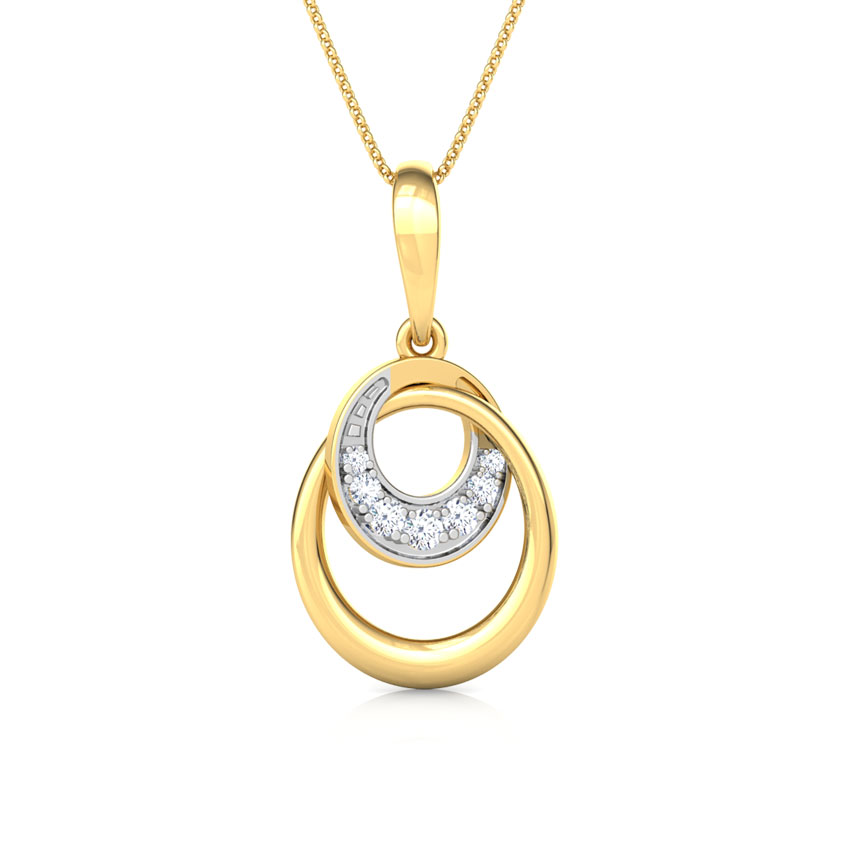 Diamond Pendants 18 Karat Yellow Gold Interloop Diamond Pendant