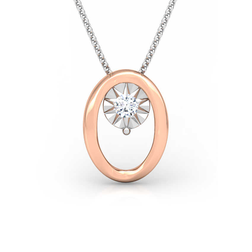 Diamond Pendants 18 Karat Rose Gold Oval Miracle Plate Diamond Pendant