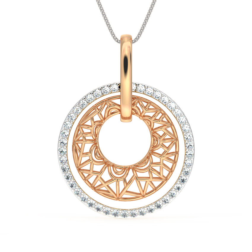 Aztec Halo Mesh Diamond Pendant Aztec Halo Mesh Diamond Pendant