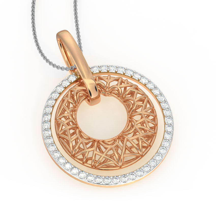 Aztec Halo Mesh Diamond Pendant Aztec Halo Mesh Diamond Pendant