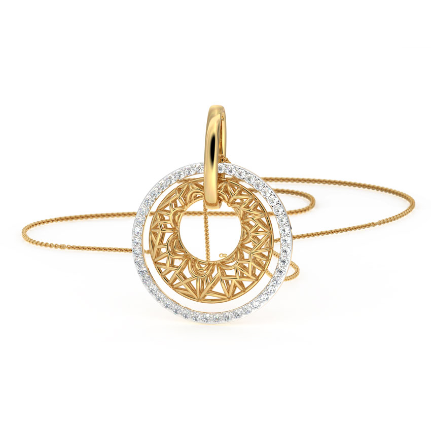 Aztec Halo Mesh Diamond Pendant Aztec Halo Mesh Diamond Pendant