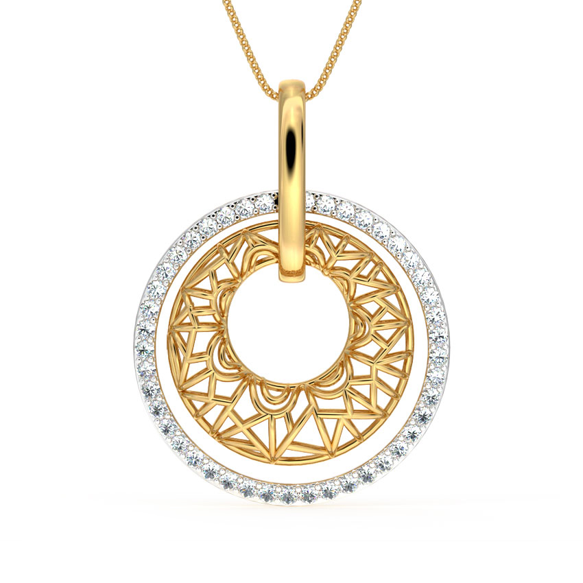 Aztec Halo Mesh Diamond Pendant Aztec Halo Mesh Diamond Pendant