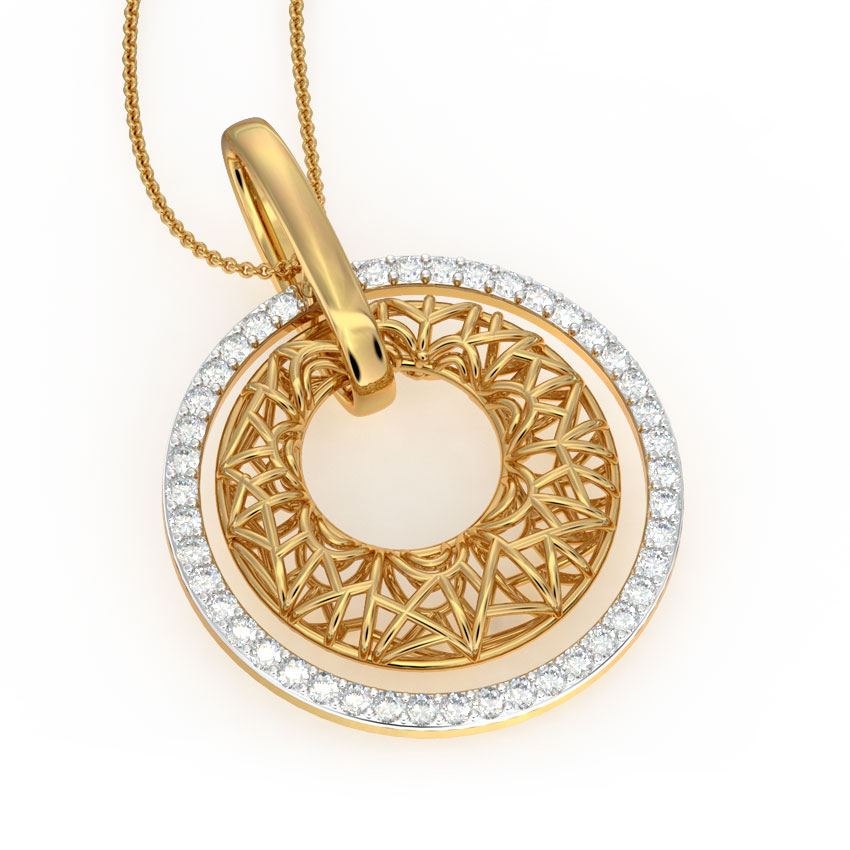 Aztec Halo Mesh Diamond Pendant Aztec Halo Mesh Diamond Pendant