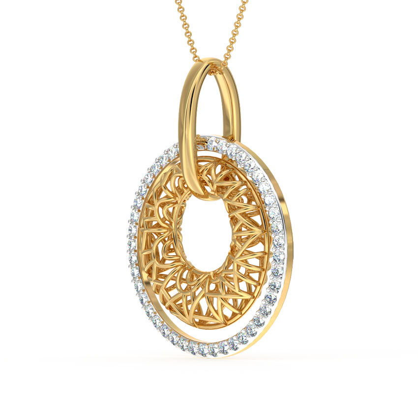 Aztec Halo Mesh Diamond Pendant Aztec Halo Mesh Diamond Pendant