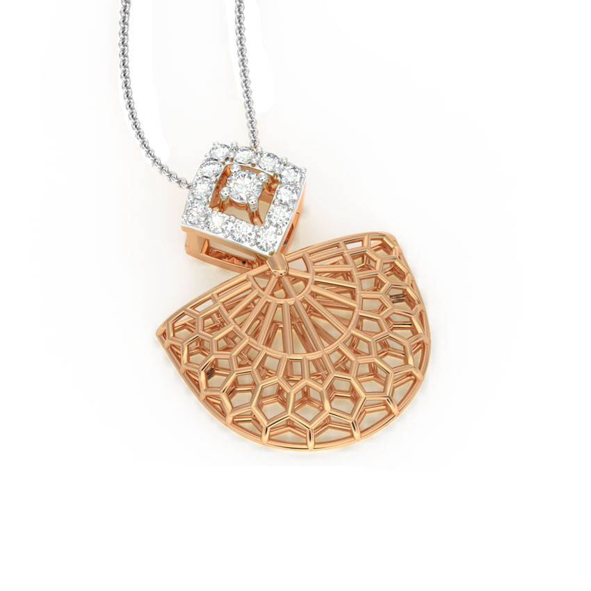 Flare Mesh Diamond Pendant