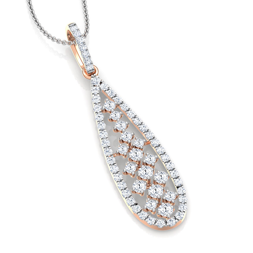 Pear Lattice Diamond Pendant