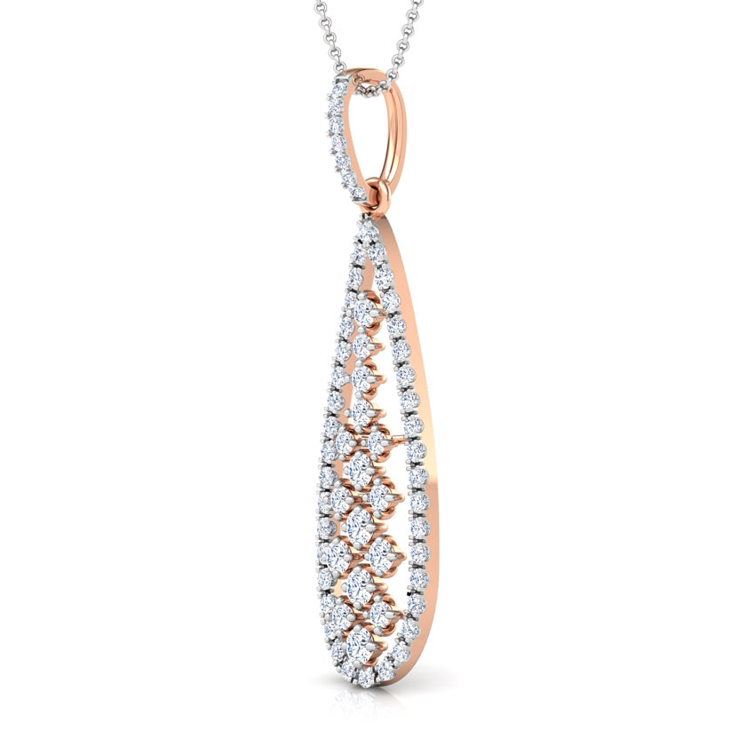 Pear Lattice Diamond Pendant