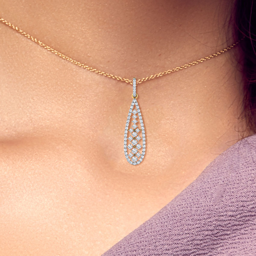 Pear Lattice Diamond Pendant Pear Lattice Diamond Pendant