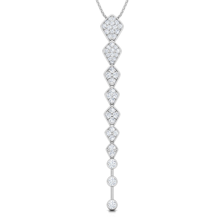 Diamond Pendants 18 Karat White Gold Marquise Journey Diamond Pendant