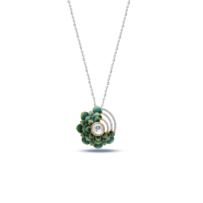 Diamond,Gemstone Pendants 18 Karat Yellow Gold Anoushka Blooming Gemstone Pendant