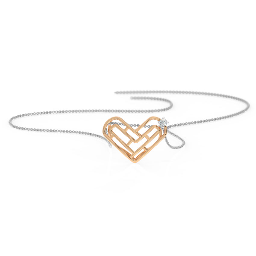 Maze Heart Diamond Pendant