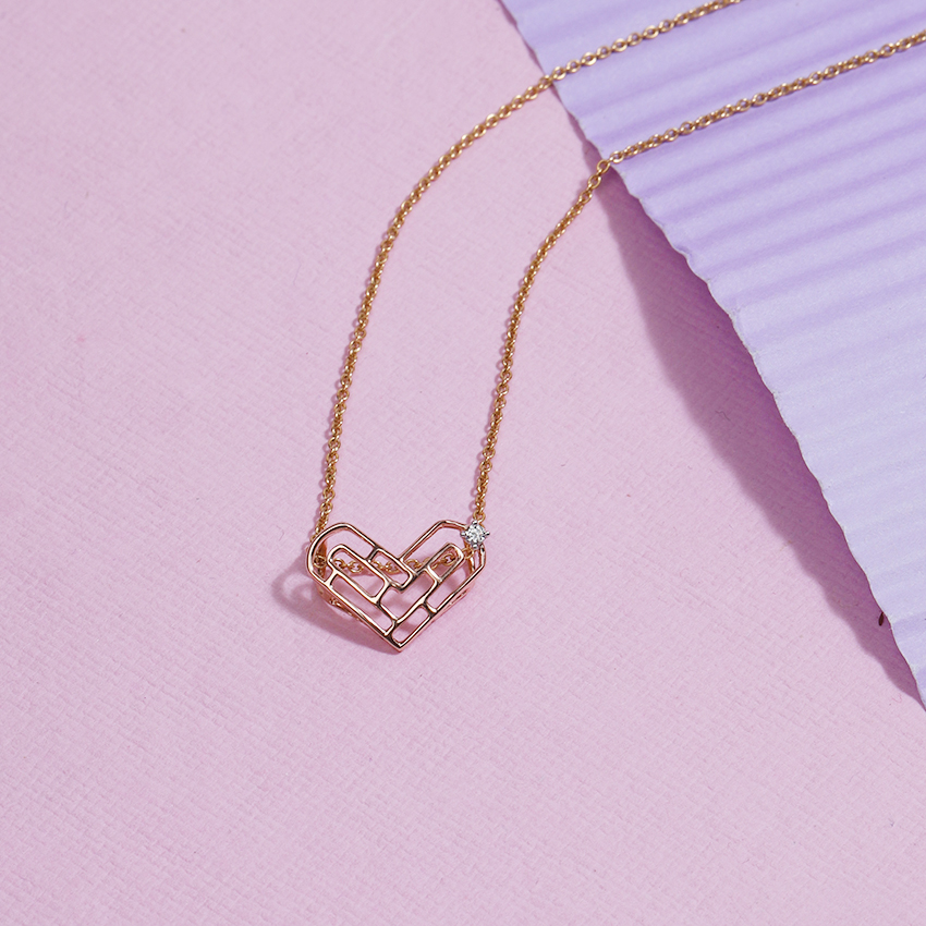Maze Heart Diamond Pendant
