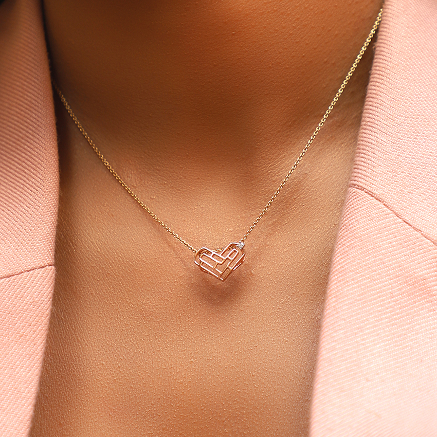 Maze Heart Diamond Pendant