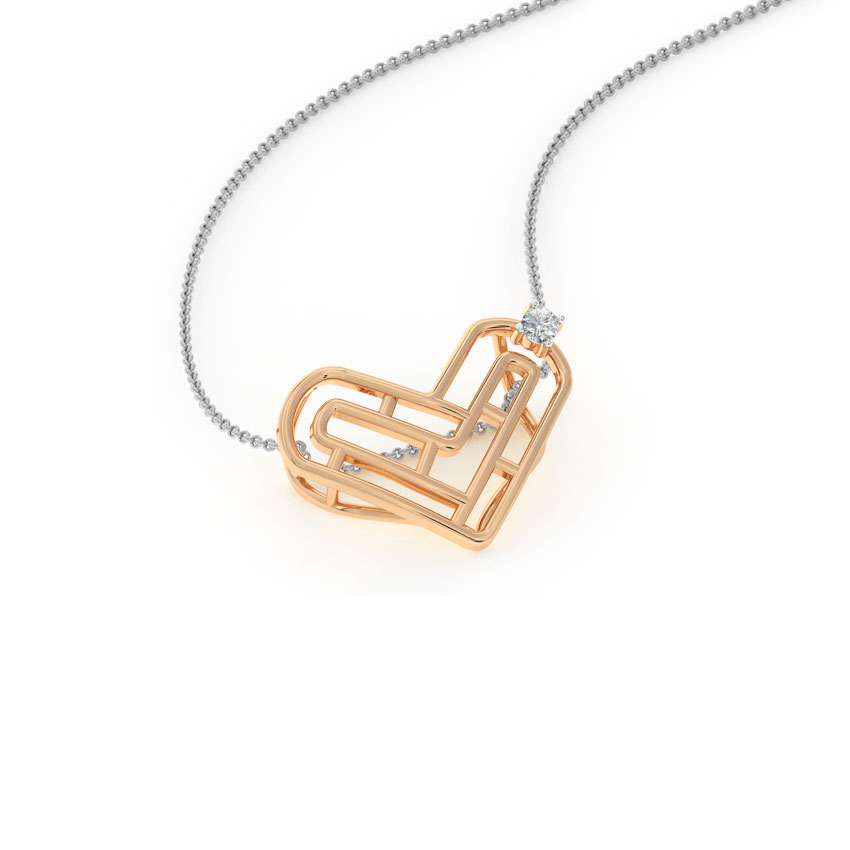 Maze Heart Diamond Pendant