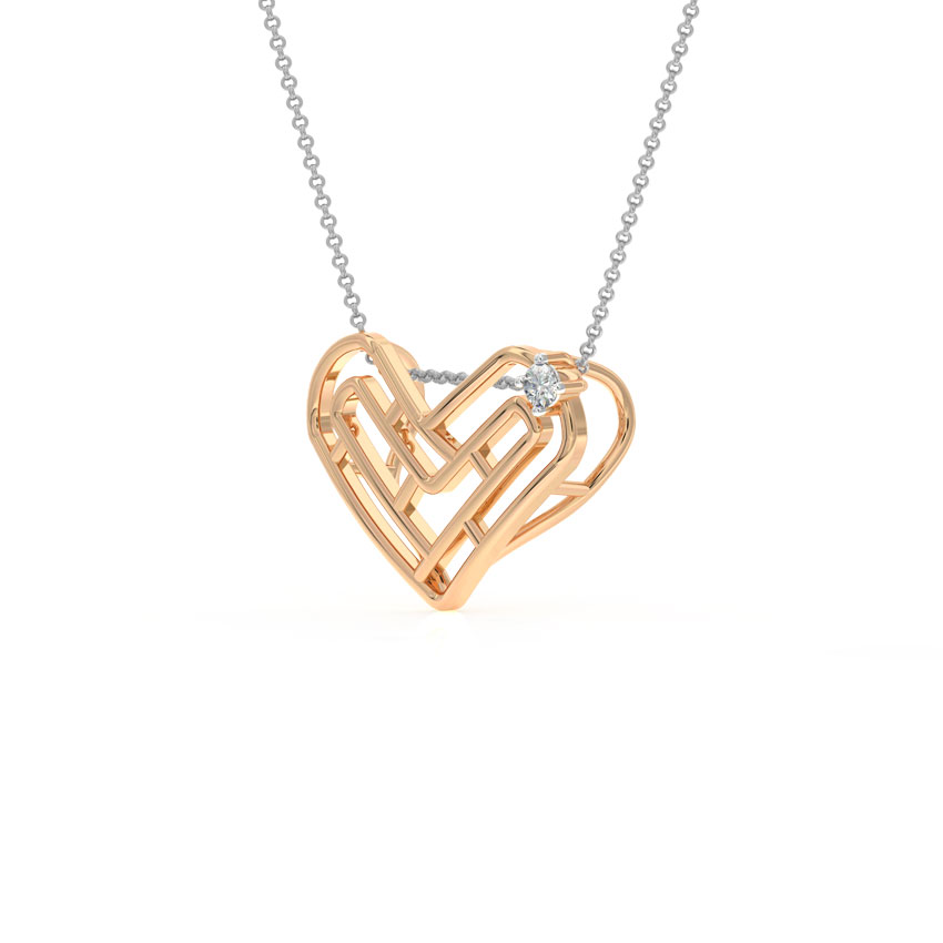 Maze Heart Diamond Pendant