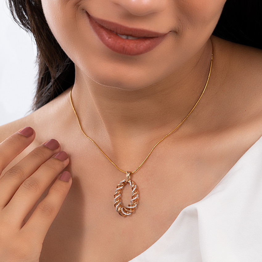 Graceful Entwined Diamond Pendant