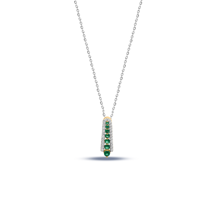 Diamond,Gemstone Pendants 18 Karat Yellow Gold Sara Linear Gemstone Pendant