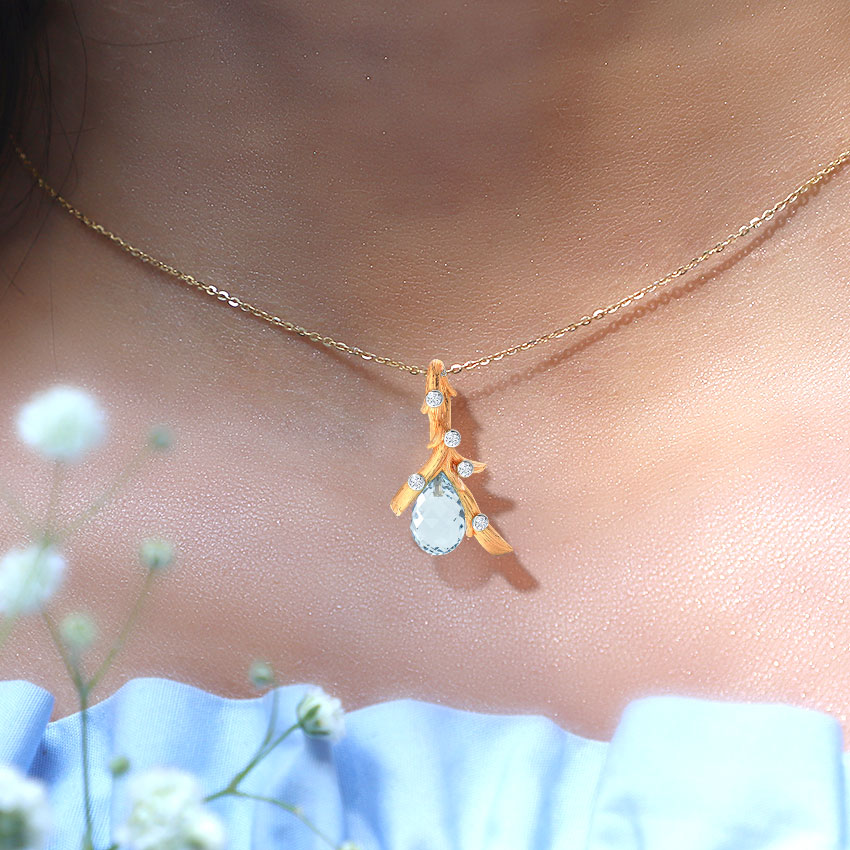 Twine Dewdrops Gemstone Pendant Twine Dewdrops Gemstone Pendant