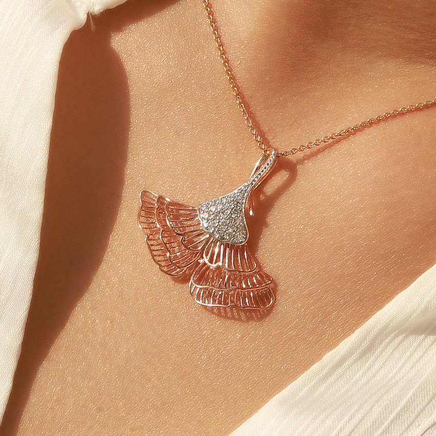 Ginko Leaf Diamond Pendant Ginko Leaf Diamond Pendant