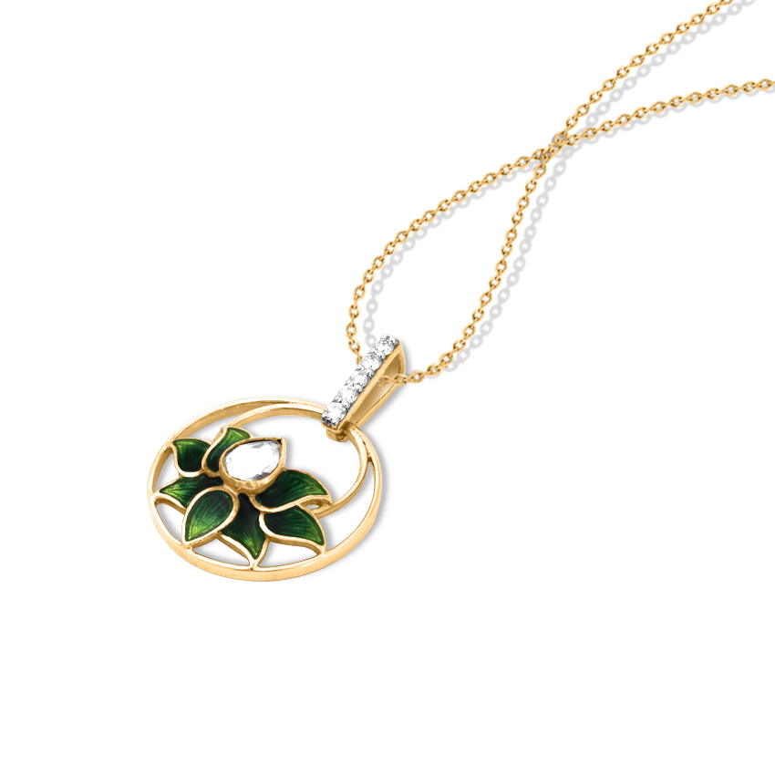 Graceful Bilor Lotus Gemstone Pendant