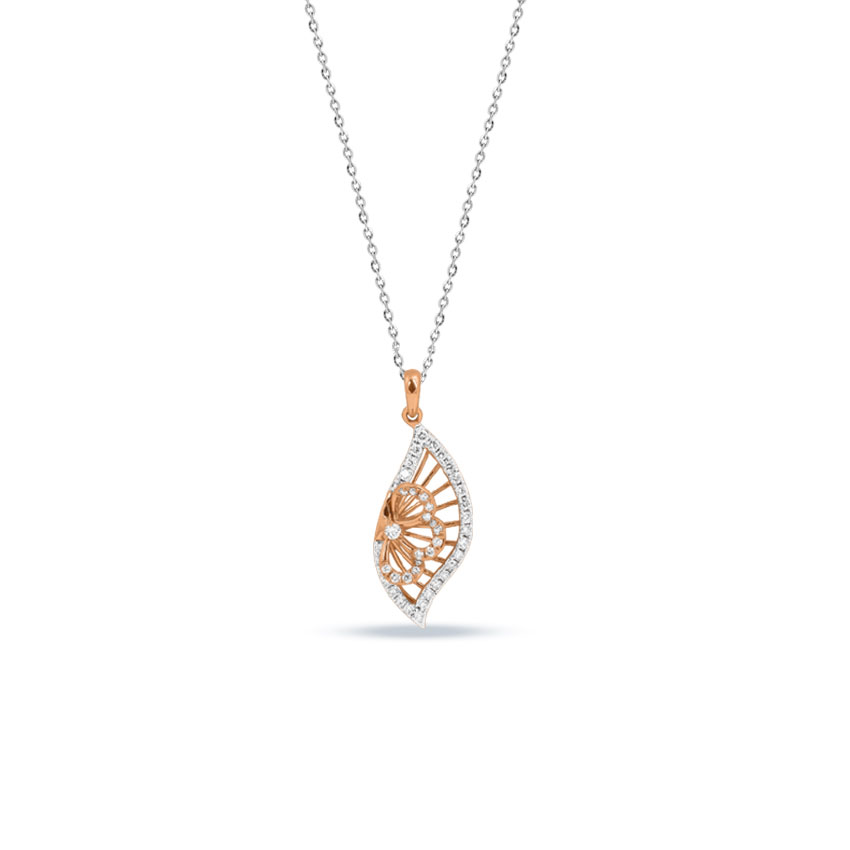 Diamond Pendants 14 Karat Rose Gold Shanza Frill Diamond Pendant