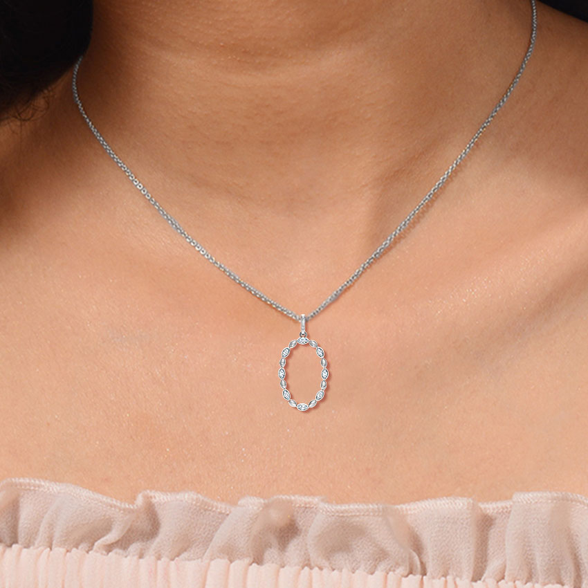 Oval Halo Diamond Pendant