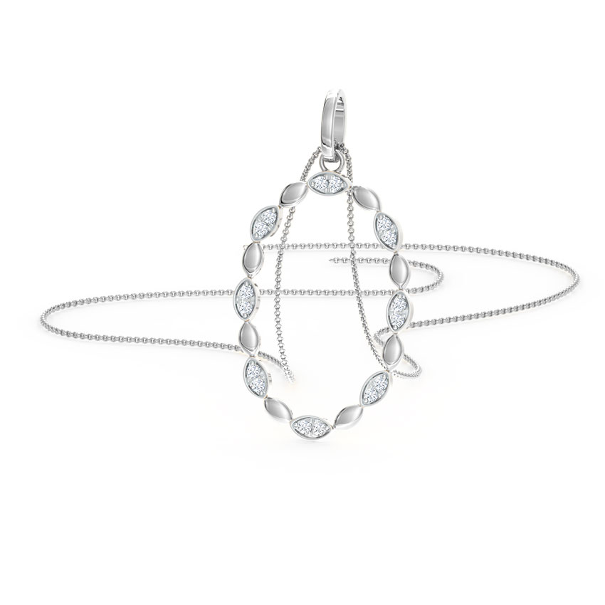 Oval Halo Diamond Pendant