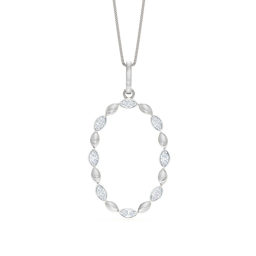 Oval Halo Diamond Pendant