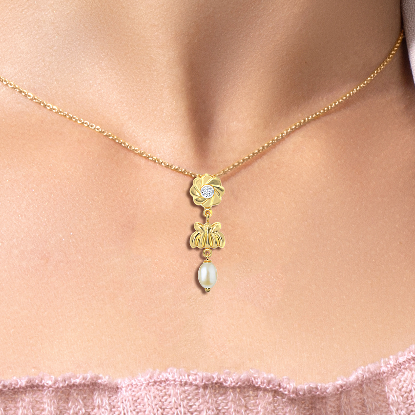 Krupali Floral Pearl Pendant