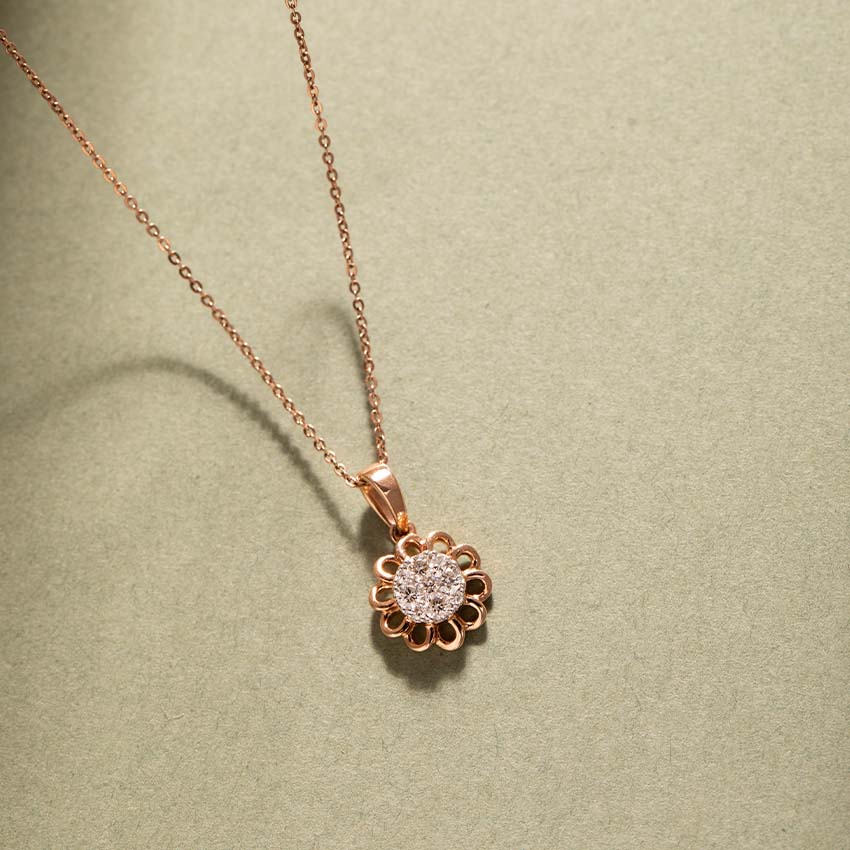 Dainty Blossom Diamond Pendant