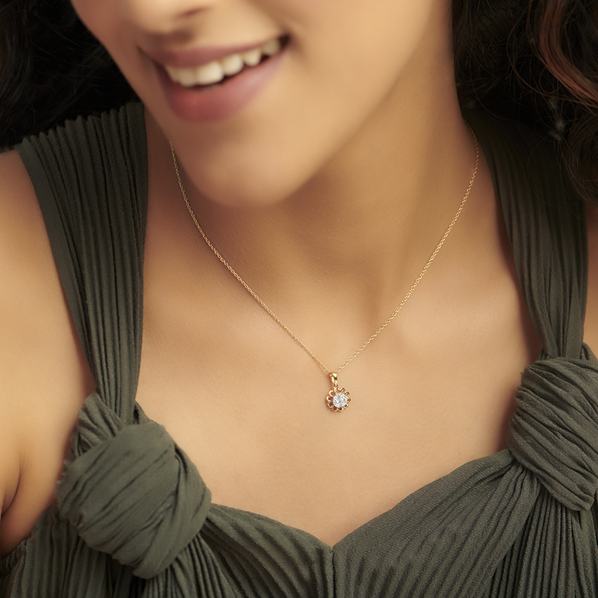 Dainty Blossom Diamond Pendant
