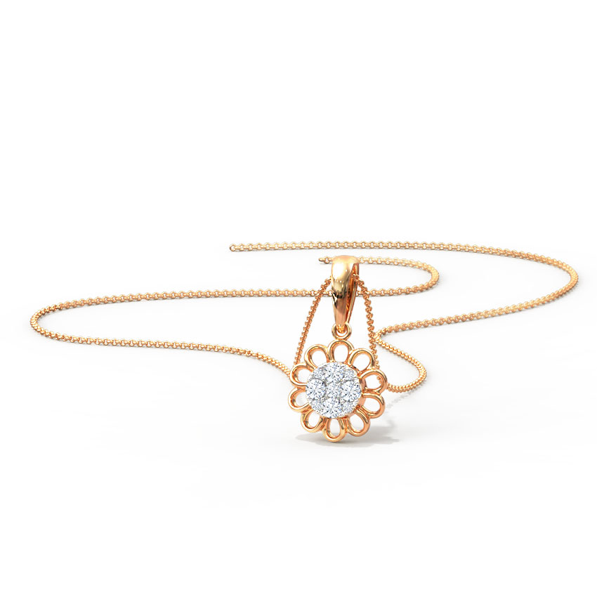 Dainty Blossom Diamond Pendant