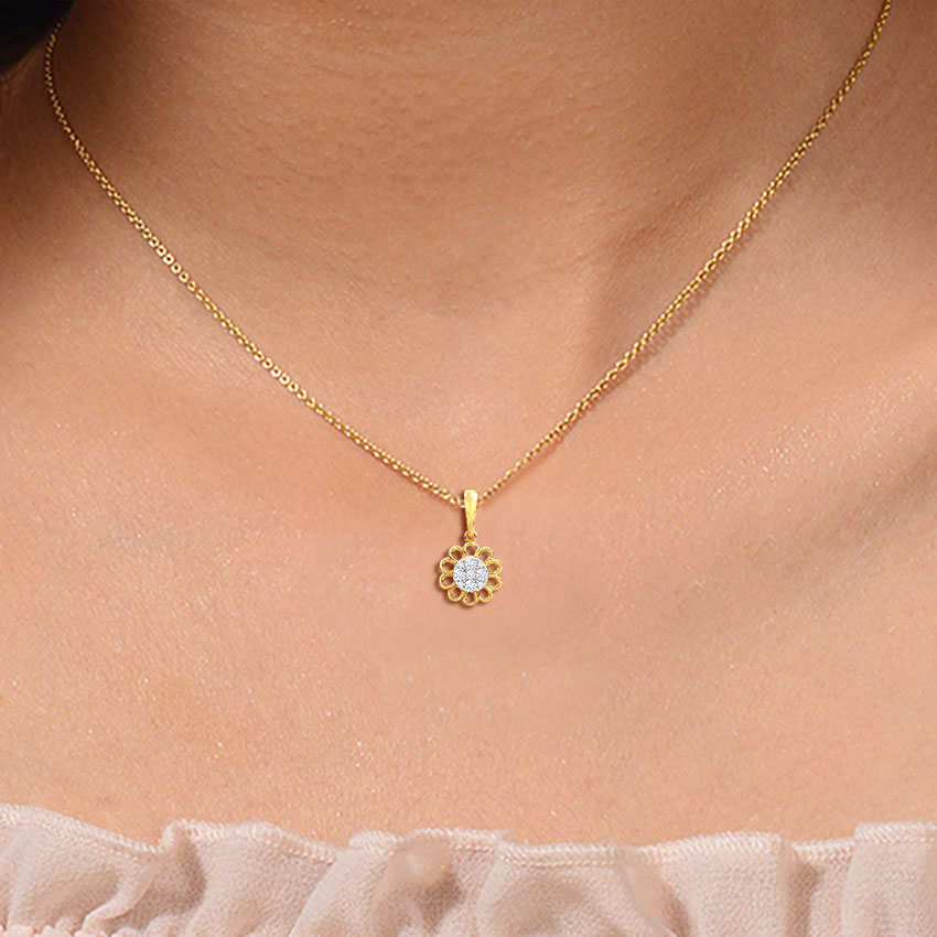 Dainty Blossom Diamond Pendant