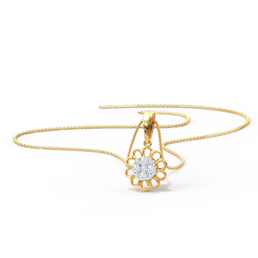 Dainty Blossom Diamond Pendant