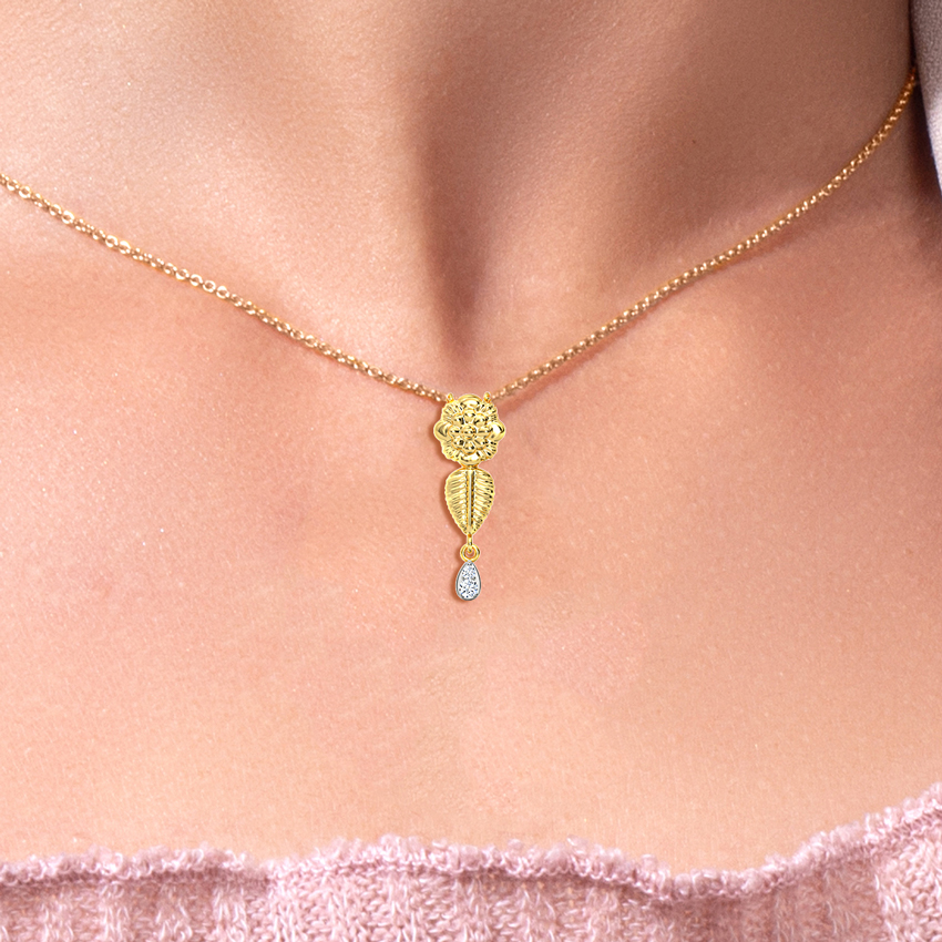 Aarna Leaf Diamond Pendant