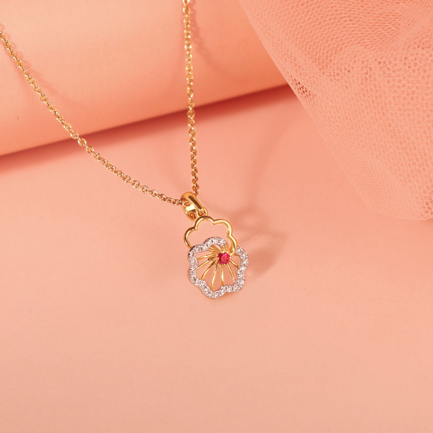 Pansy Floret Gemstone Pendant