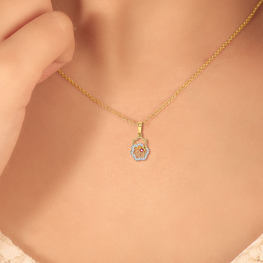 Pansy Floret Gemstone Pendant