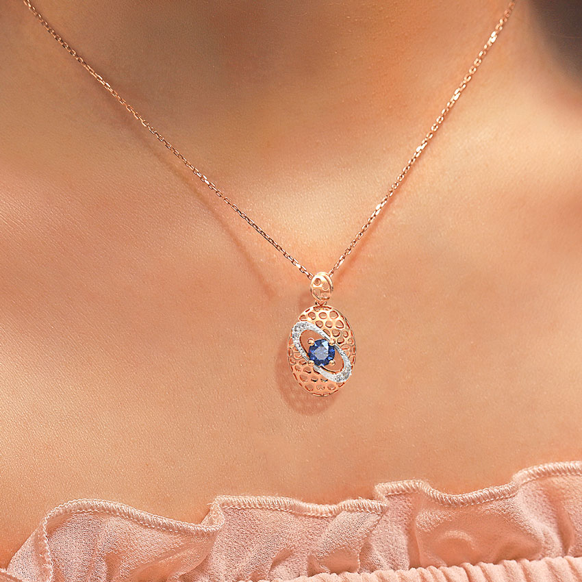 Ovate Orbit Gemstone Pendant