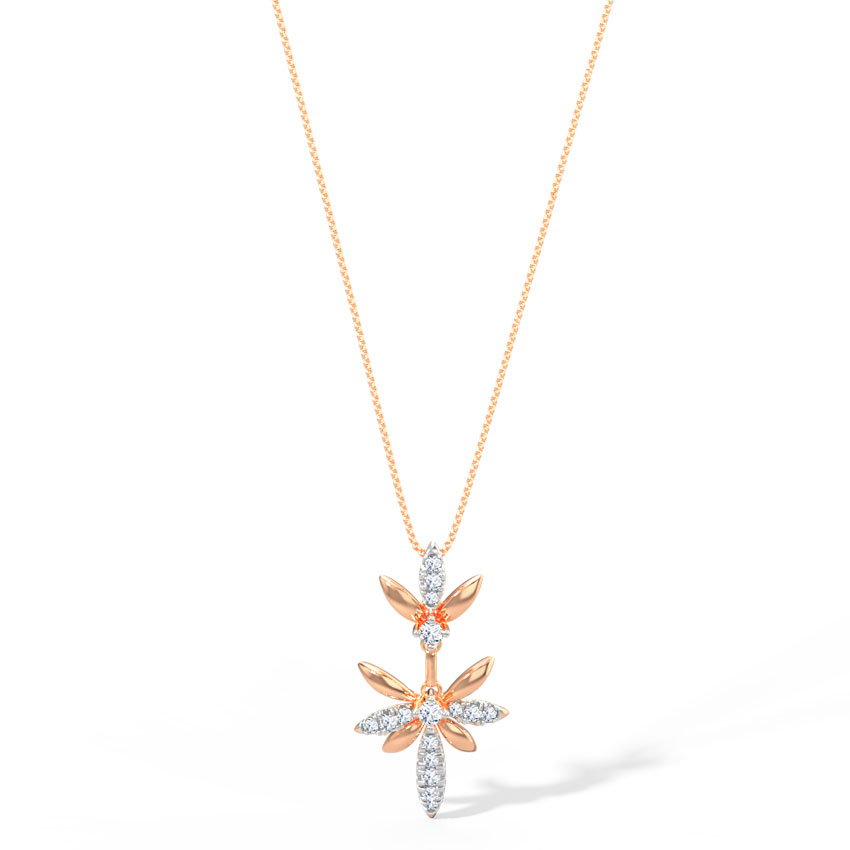 Diamond Pendants 14 Karat Rose Gold Tilda Diamond Pendant