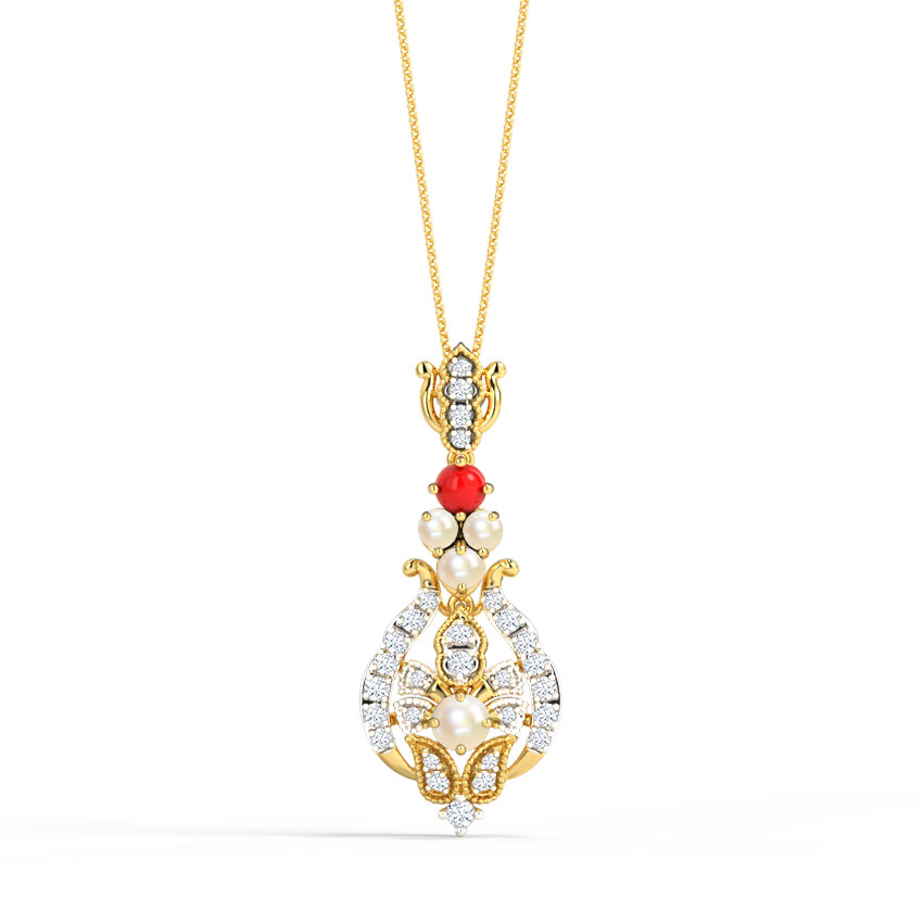 Diamond,Gemstone Pendants 18 Karat Yellow Gold Jane Glory Gemstone Pendant