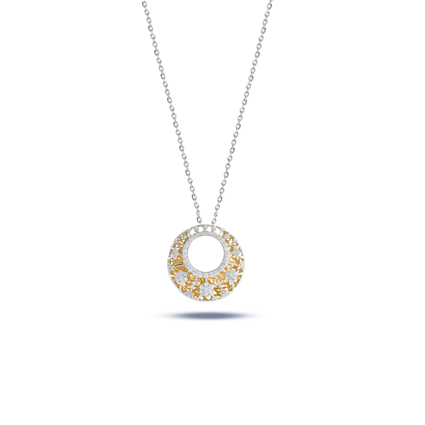 Diamond Pendants 18 Karat Two Tone Gold Beauty Galore Diamond Pendant