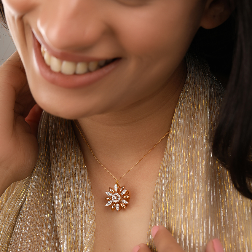 Zara Sunflower Diamond Pendant