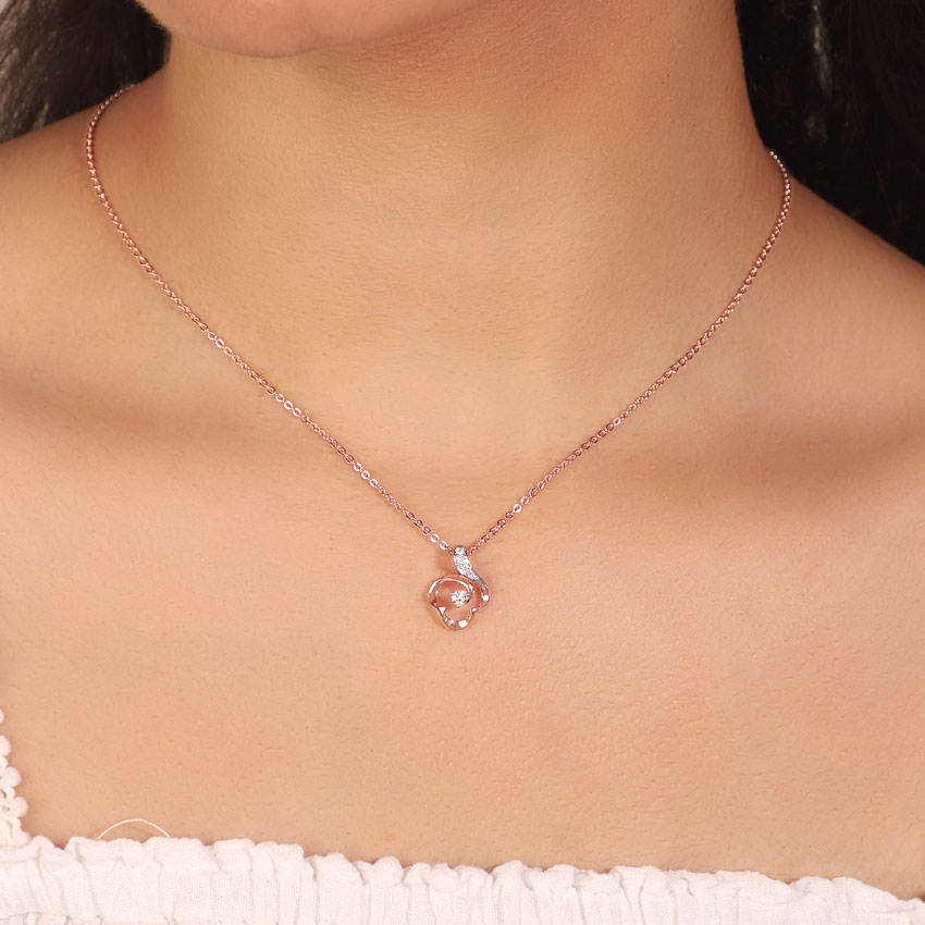 Twisted Floret  Diamond Pendant