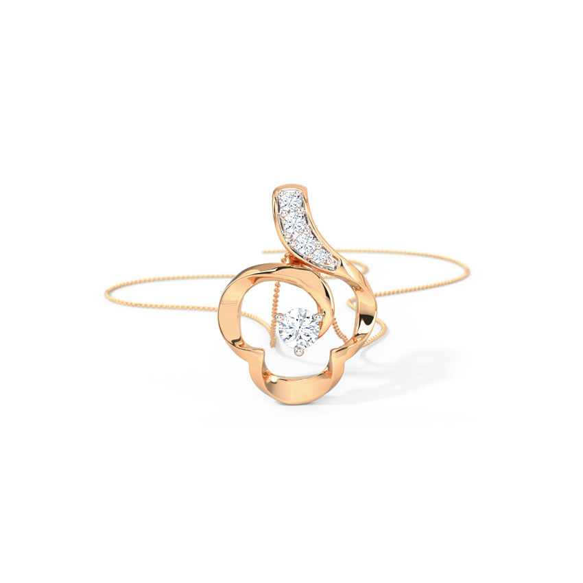 Twisted Floret  Diamond Pendant